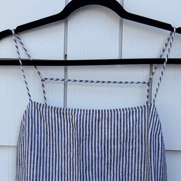 Reformation Aubree Blue and White Linen Striped Mini Dress - Picture 6 of 6